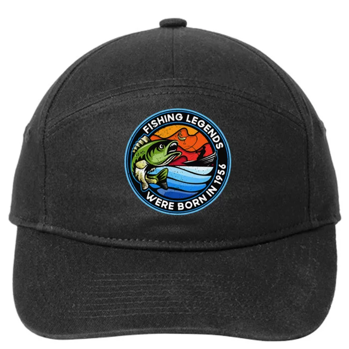 Vintage Fishing Legends Were Born In 1956 Birthday 7-Panel Snapback Hat