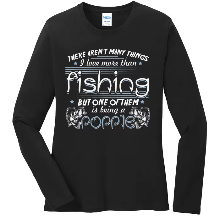 Vintage Fishing Love Fish Being Poppie Birthday Gifts Ladies Long Sleeve Shirt