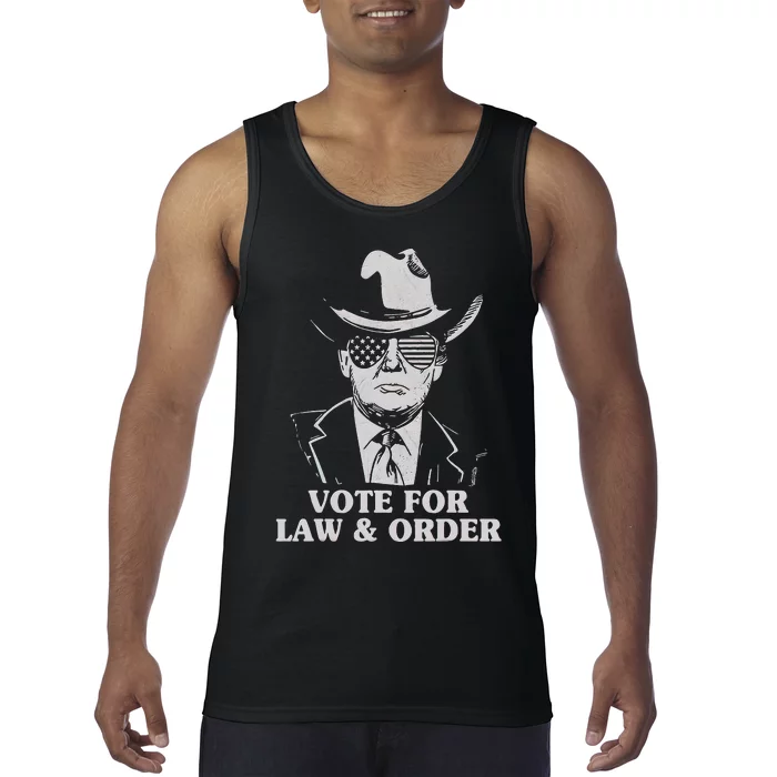 Vote for Law And Order 2024 Trump, USA Flag, Republican Vote Tank Top