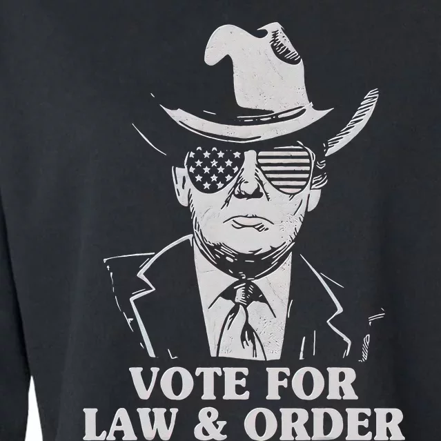 Vote for Law And Order 2024 Trump, USA Flag, Republican Vote Cropped Pullover Crew