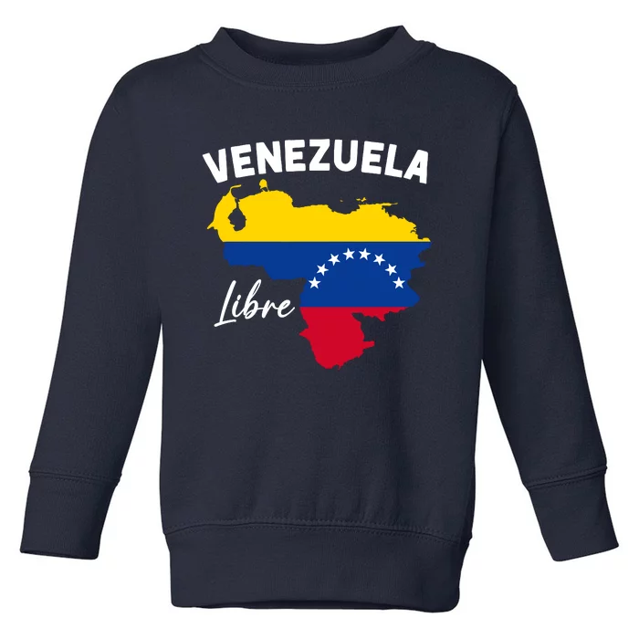 Venezuela Flag Map Proud American Venezuelan Venezuela Libre Toddler Sweatshirt