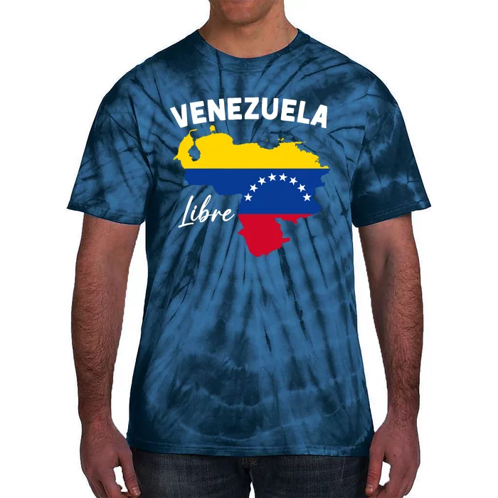 Venezuela Flag Map Proud American Venezuelan Venezuela Libre Tie-Dye T-Shirt