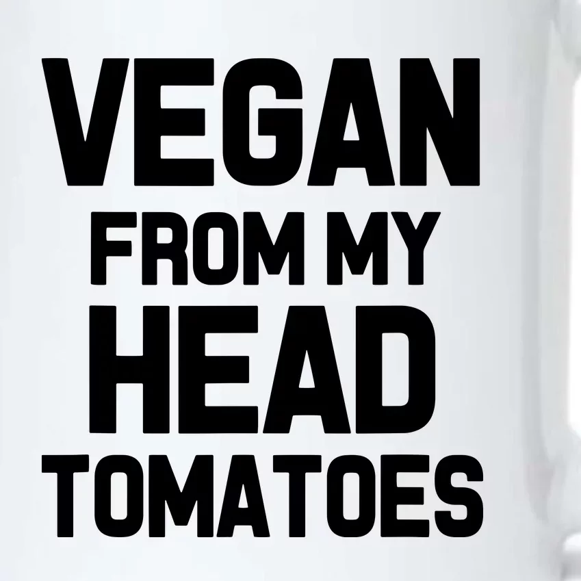 Vegan From My Head Tomatoes Funny Plant Based Diet Black Color Changing Mug