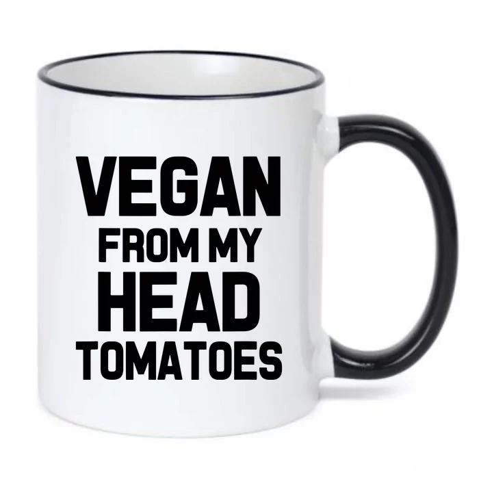 Vegan From My Head Tomatoes Funny Plant Based Diet Black Color Changing Mug