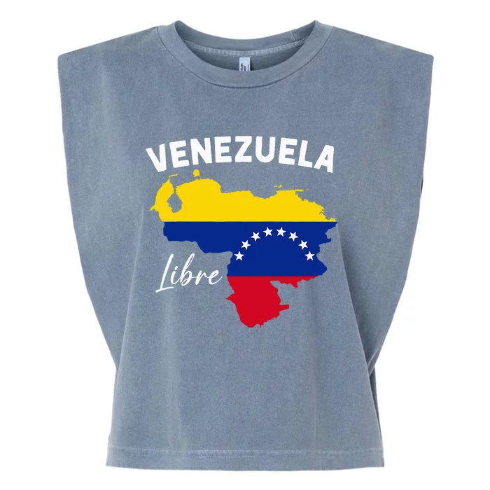 Venezuela Flag Map Proud American Venezuelan Venezuela Libre Garment-Dyed Women's Muscle Tee