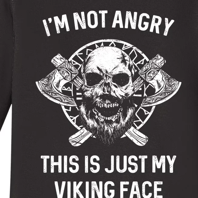 Viking For Men Im Not Angry Baby Long Sleeve Bodysuit