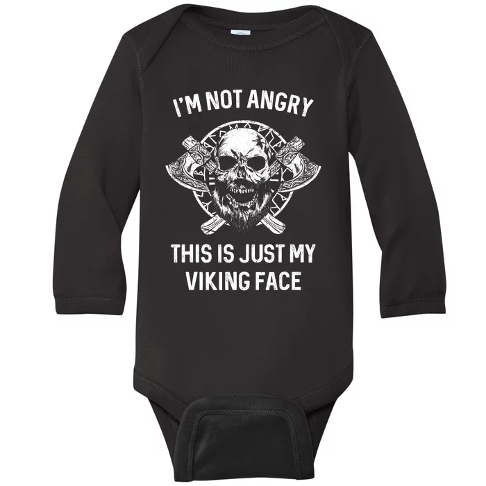 Viking For Men Im Not Angry Baby Long Sleeve Bodysuit