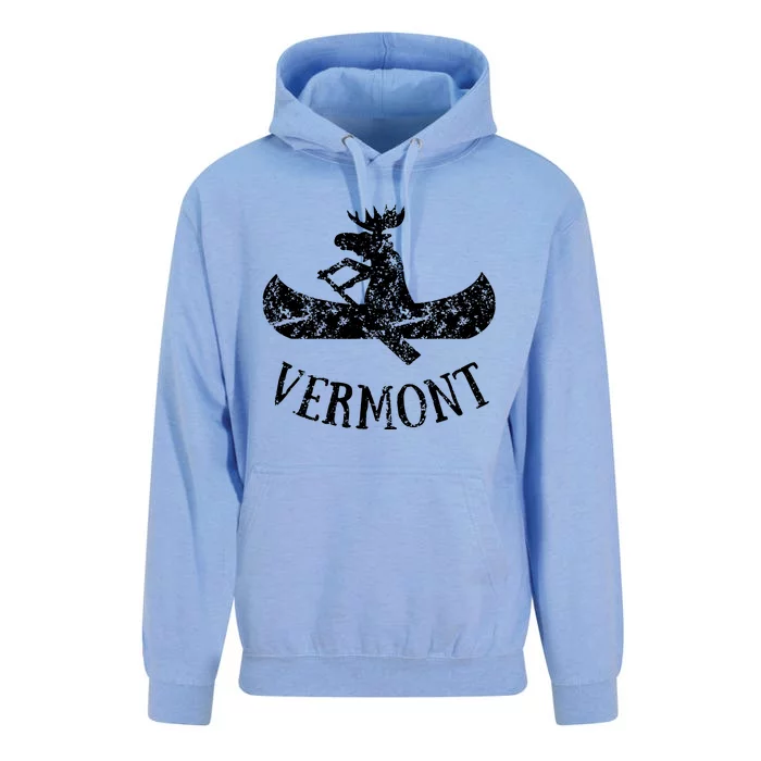 Vermont Funny Moose Canoe Vacation Unisex Surf Hoodie