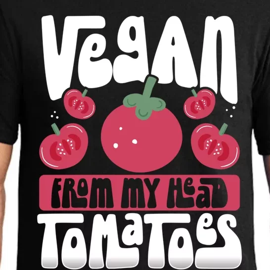 Vegan From My Head Tomatoes Veganism Meaningful Gift Pajama Set