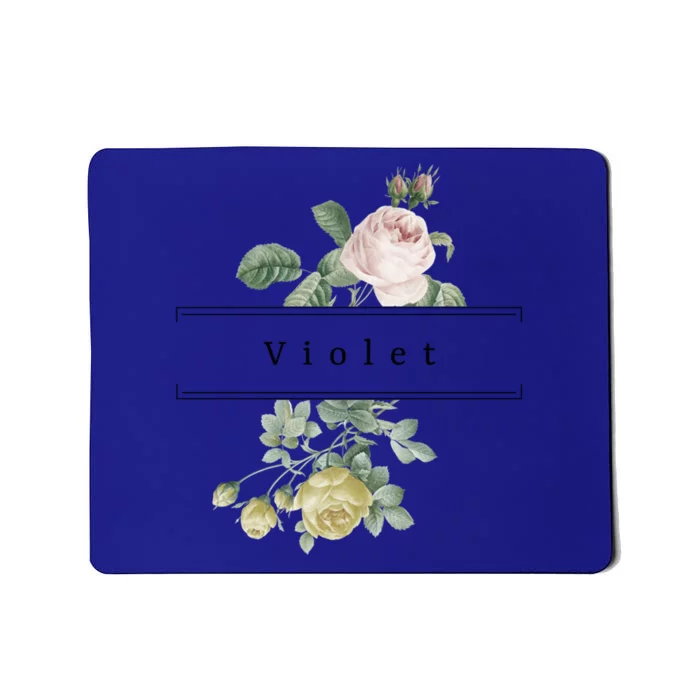 Violet First Name Vintage Roses Wedding Shower Rose Gift Mousepad