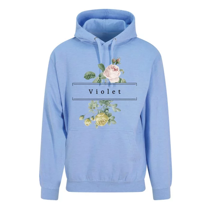 Violet First Name Vintage Roses Wedding Shower Rose Gift Unisex Surf Hoodie