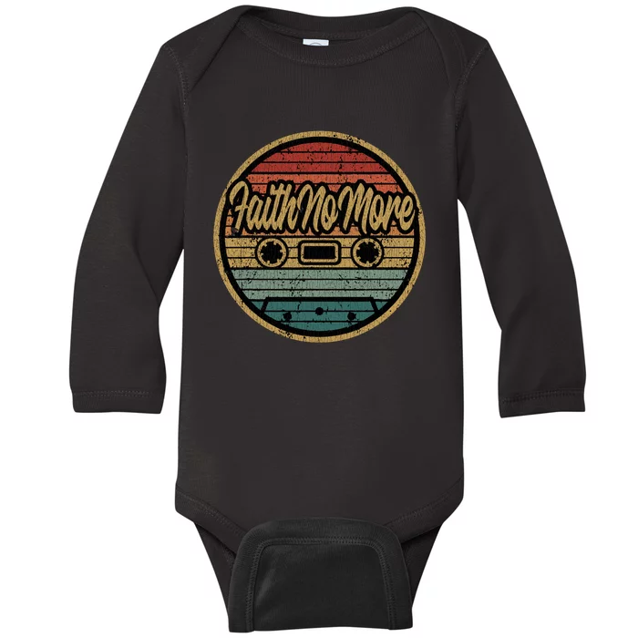 Vintage Faith No More Cassette Retro Circle Musician Baby Long Sleeve Bodysuit