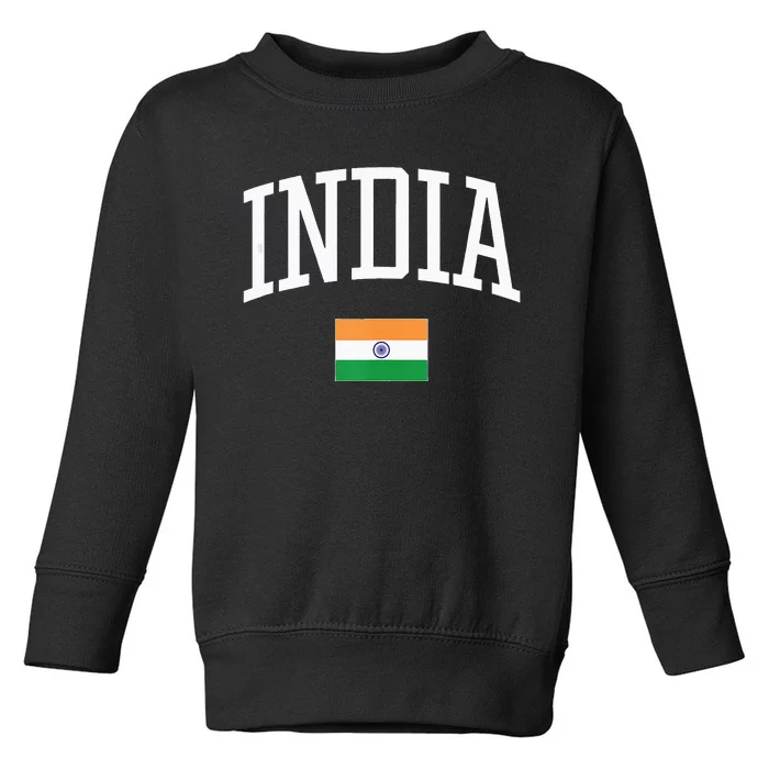 Vintage Flag Of India Love Your Country Toddler Sweatshirt