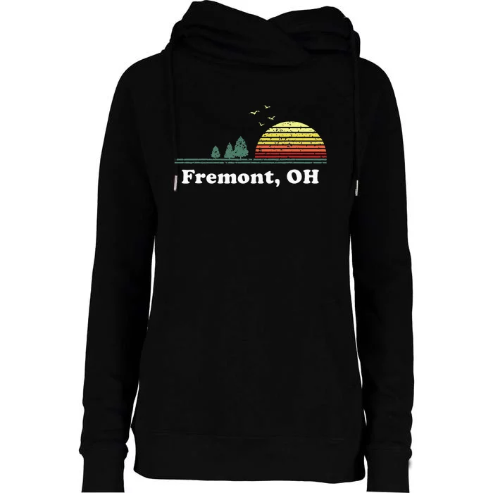 Vintage Fremont Ohio Home Souvenir Print Womens Funnel Neck Pullover Hood