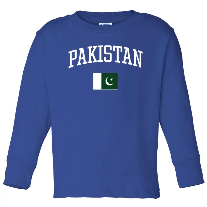 Vintage Flag Of Pakistan Love Your Country Gift Toddler Long Sleeve Shirt