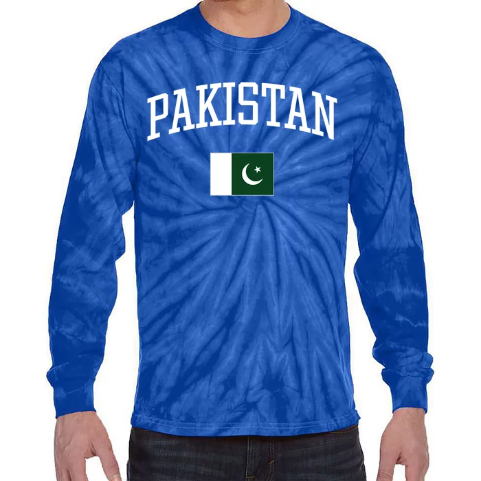 Vintage Flag Of Pakistan Love Your Country Gift Tie-Dye Long Sleeve Shirt