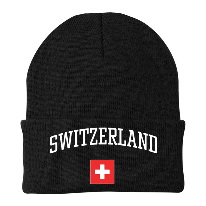 Vintage Flag Of Switzerland Love Your Country Knit Cap Winter Beanie