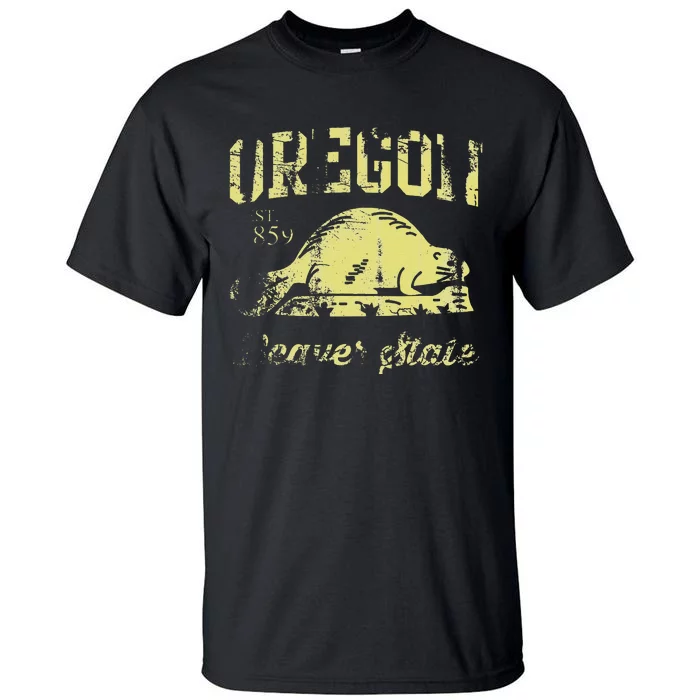 Vintage Fade Oregon Flag Beaver State Travel Men Women Tall T-Shirt