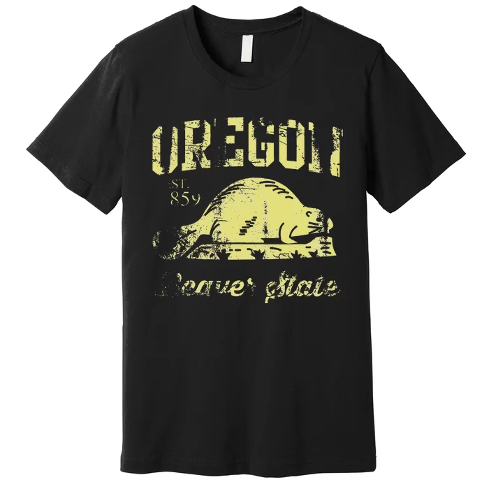 Vintage Fade Oregon Flag Beaver State Travel Men Women Premium T-Shirt