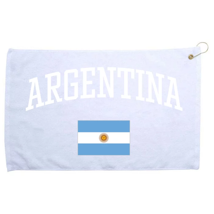 Vintage Flag Of Argentina Love Your Country Gift Grommeted Golf Towel