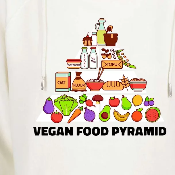 Vegan Food Pyramid Womens Funnel Neck Pullover Hood