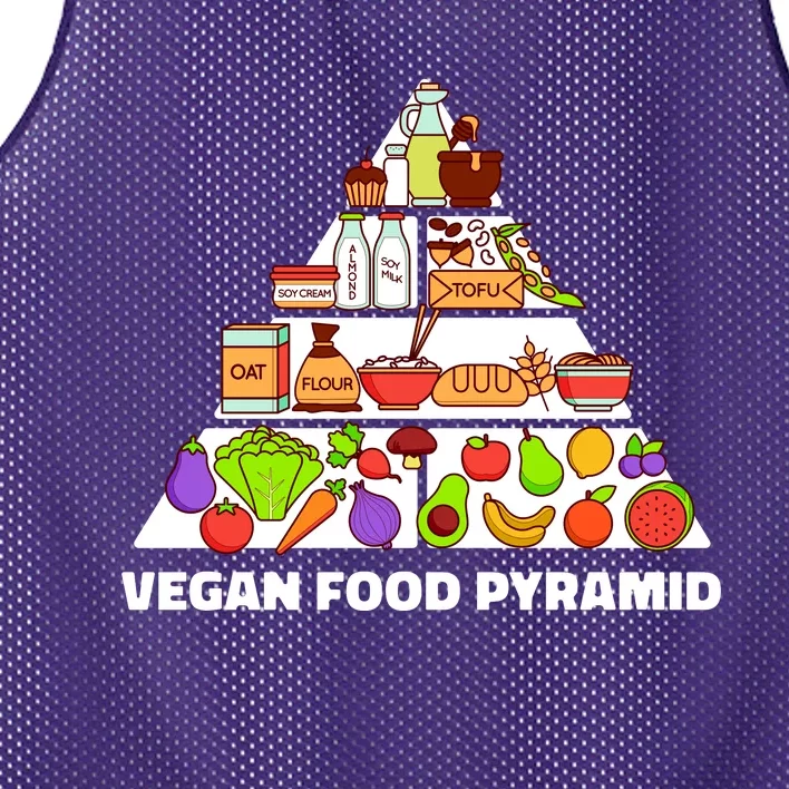 Vegan Food Pyramid Mesh Reversible Basketball Jersey Tank