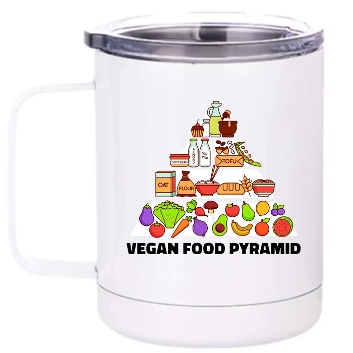 Vegan Food Pyramid Front & Back 12oz Stainless Steel Tumbler Cup