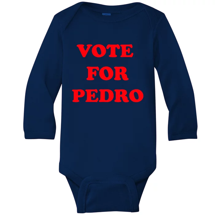 Vote For Pedro | Napoleon Dynamite Baby Long Sleeve Bodysuit