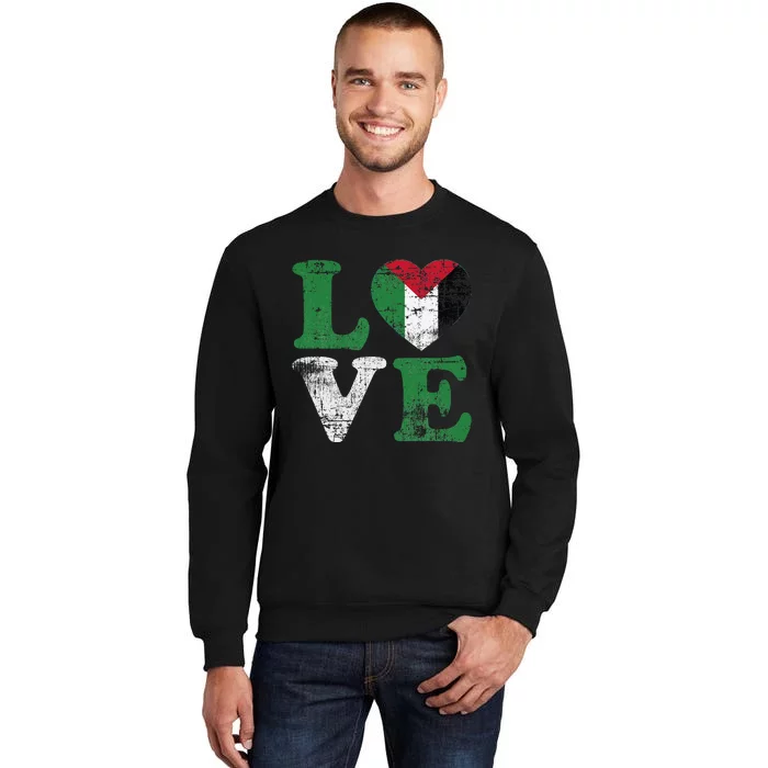 Vintage Free Palestine Flag S For Tall Sweatshirt