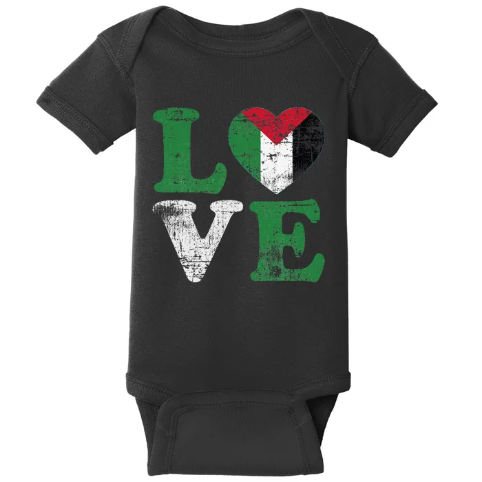 Vintage Free Palestine Flag S For Baby Bodysuit