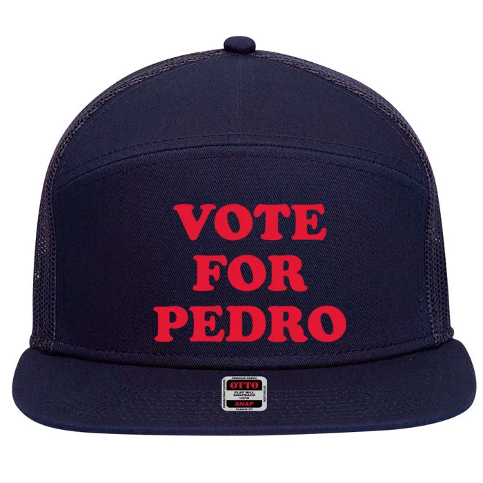 Vote For Pedro Funny Meme 7 Panel Mesh Trucker Snapback Hat