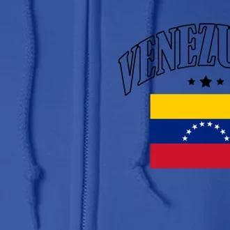 Venezuela Flag Patriotic Athletic Funny Gift Full Zip Hoodie