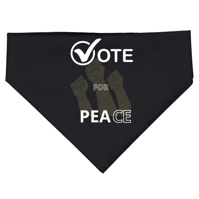 Vote For Peace 2024 USA-Made Doggie Bandana