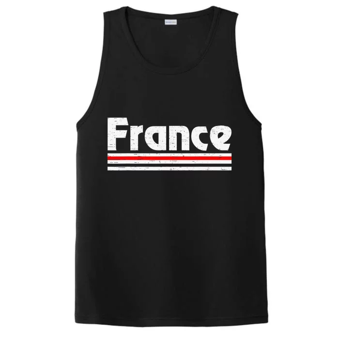 Vintage France Pride French Flag France Lover Performance Tank