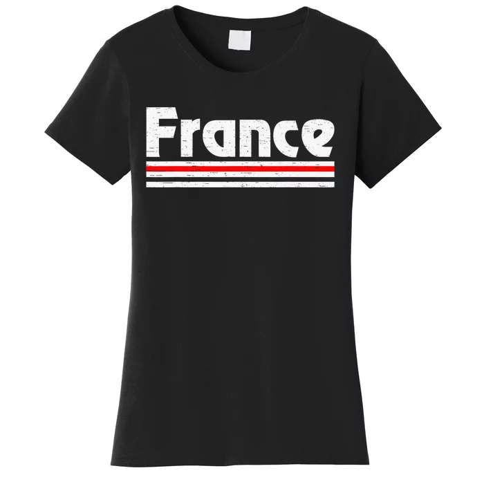 Vintage France Pride French Flag France Lover Women's T-Shirt