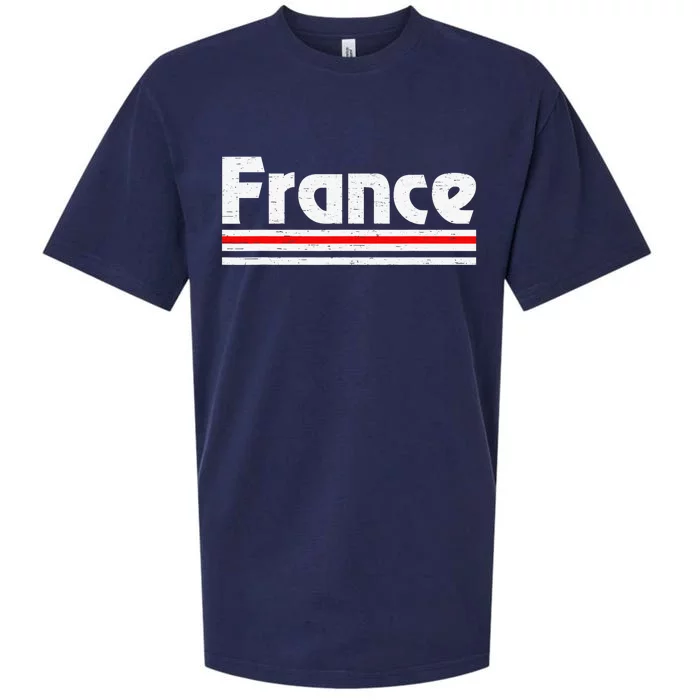 Vintage France Pride French Flag France Lover Sueded Cloud Jersey T-Shirt