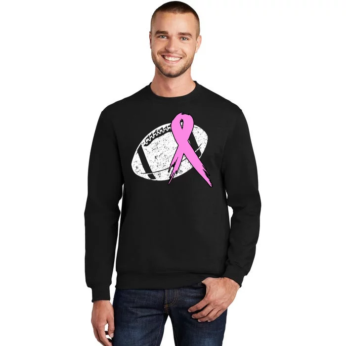 Vintage Football Pink Ribbon Breast Cancer Sweatshirt