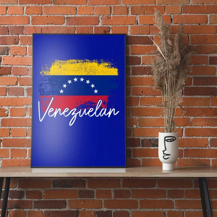 Venezuelan Flag Pride Roots Vintage Venezuela Funny Gift Poster