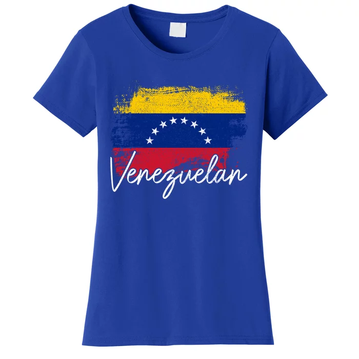 Venezuelan Flag Pride Roots Vintage Venezuela Funny Gift Women's T-Shirt