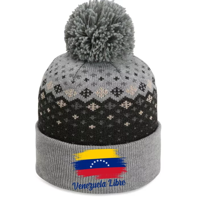 Venezuela Flag Proud American Venezuela Libre The Baniff Cuffed Pom Beanie