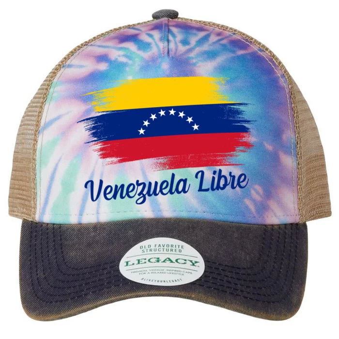 Venezuela Flag Proud American Venezuela Libre Legacy Tie Dye Trucker Hat