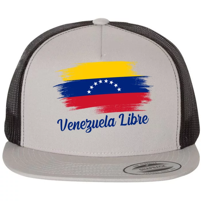 Venezuela Flag Proud American Venezuela Libre Flat Bill Trucker Hat