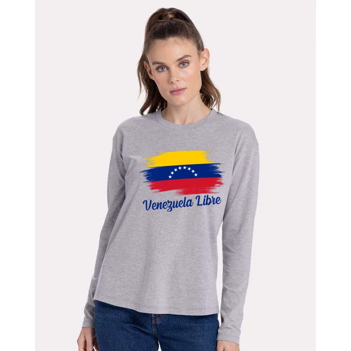 Venezuela Flag Proud American Venezuela Libre Womens Cotton Relaxed Long Sleeve T-Shirt