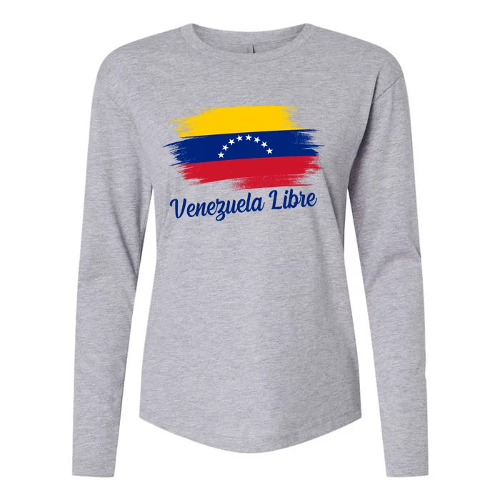 Venezuela Flag Proud American Venezuela Libre Womens Cotton Relaxed Long Sleeve T-Shirt