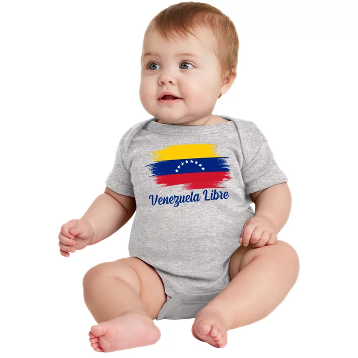 Venezuela Flag Proud American Venezuela Libre Baby Bodysuit