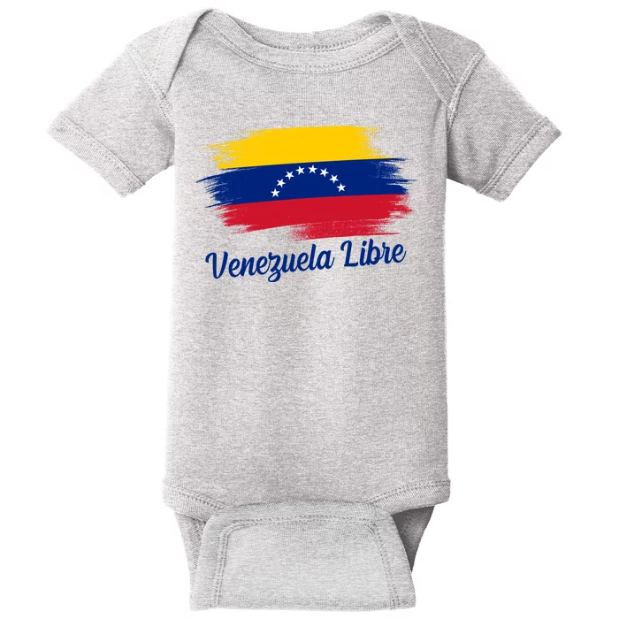 Venezuela Flag Proud American Venezuela Libre Baby Bodysuit