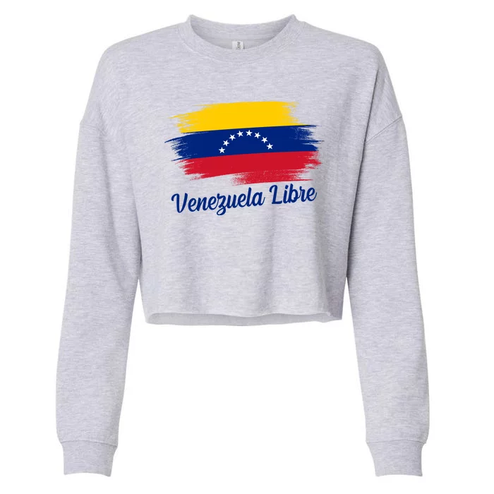 Venezuela Flag Proud American Venezuela Libre Cropped Pullover Crew