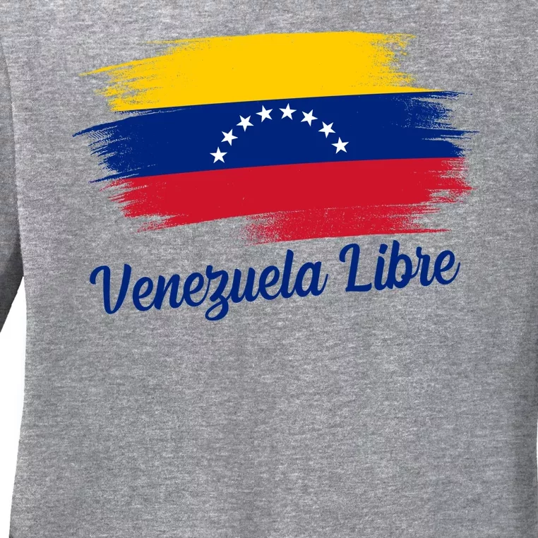 Venezuela Flag Proud American Venezuela Libre Ladies Long Sleeve Shirt