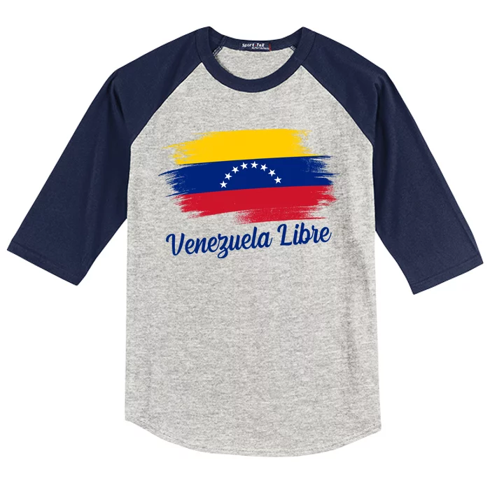 Venezuela Flag Proud American Venezuela Libre Kids Colorblock Raglan Jersey