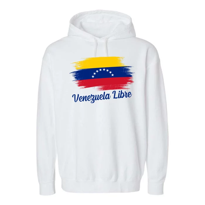 Venezuela Flag Proud American Venezuela Libre Garment-Dyed Fleece Hoodie